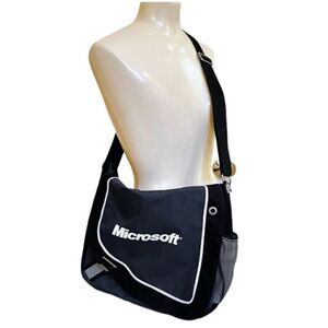 Microsoft Promo Messenger Style Bag Front Flap Headphone Port Adjustable Strap